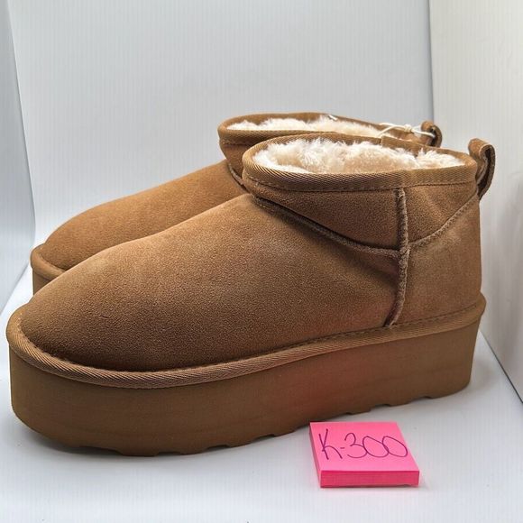 CUSHIONAIRE Women's Genuine Suede pull on platform boot +Memory Foam 10 CHESTNUT - Picture 3 of 7